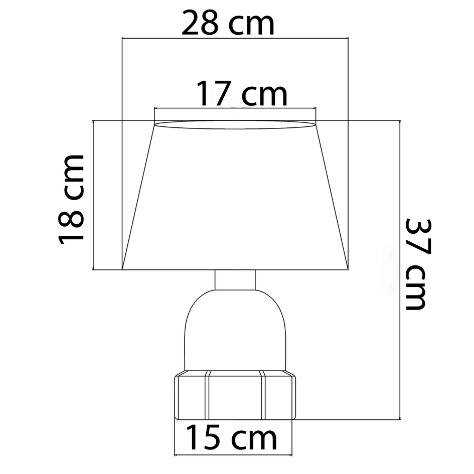 Industriell bordslampa Bolt med keramikfot