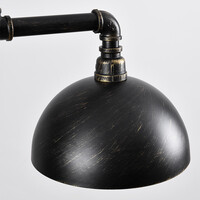 Industriell pendellampa Libra i svart med brons