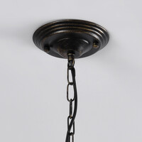 Industriell pendellampa Libra i svart med brons