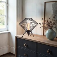 Industriell bordslampa Spider i svart metall