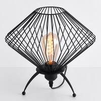 Industriell bordslampa Spider i svart metall