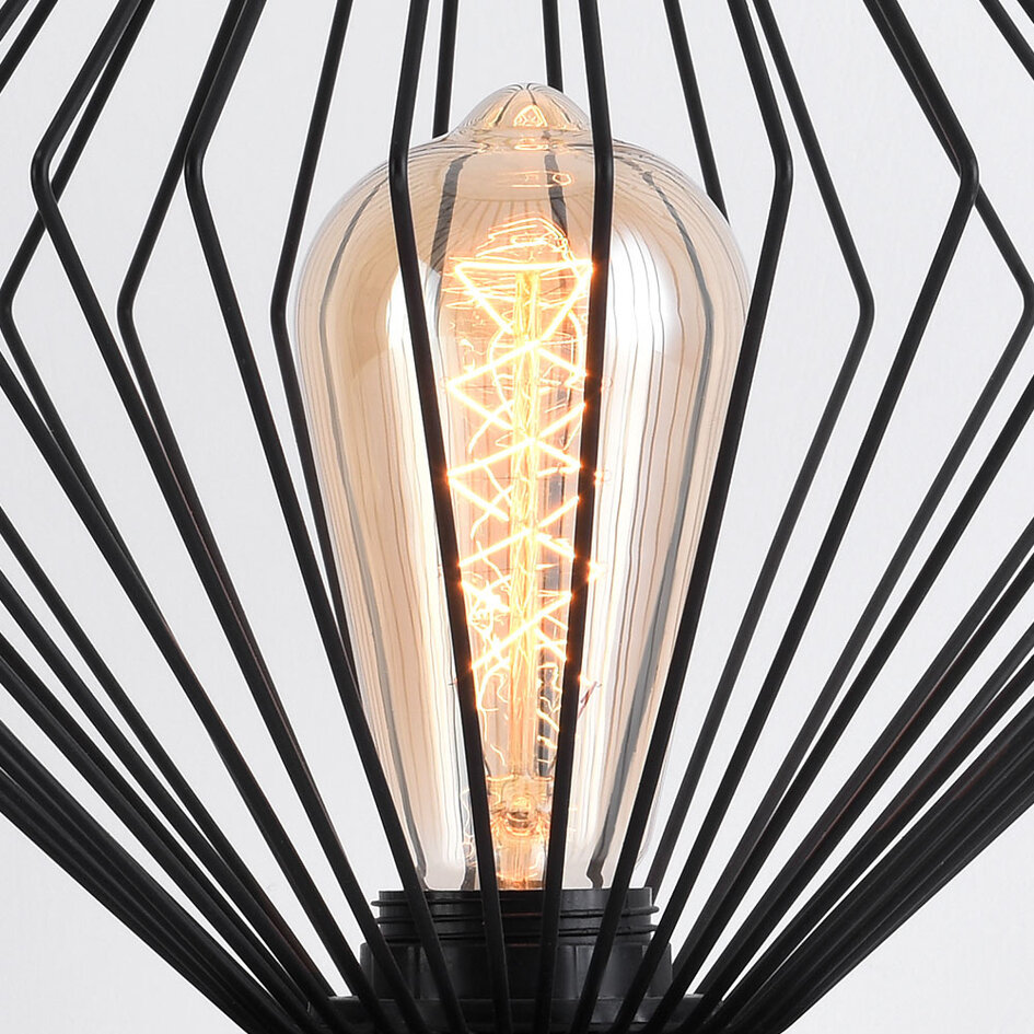 Industriell bordslampa Spider i svart metall