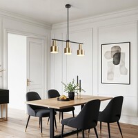 Modern pendellampa Rome med tre lampor i guld