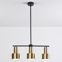Modern pendellampa Rome med tre lampor i guld