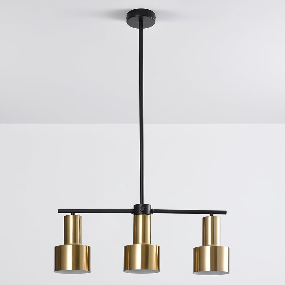 Modern pendellampa Rome med tre lampor i guld