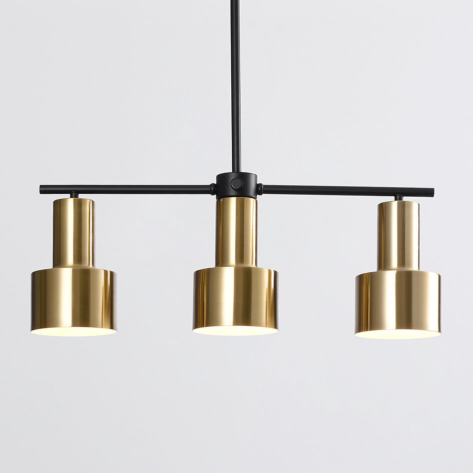 Modern pendellampa Rome med tre lampor i guld
