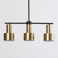 Modern pendellampa Rome med tre lampor i guld