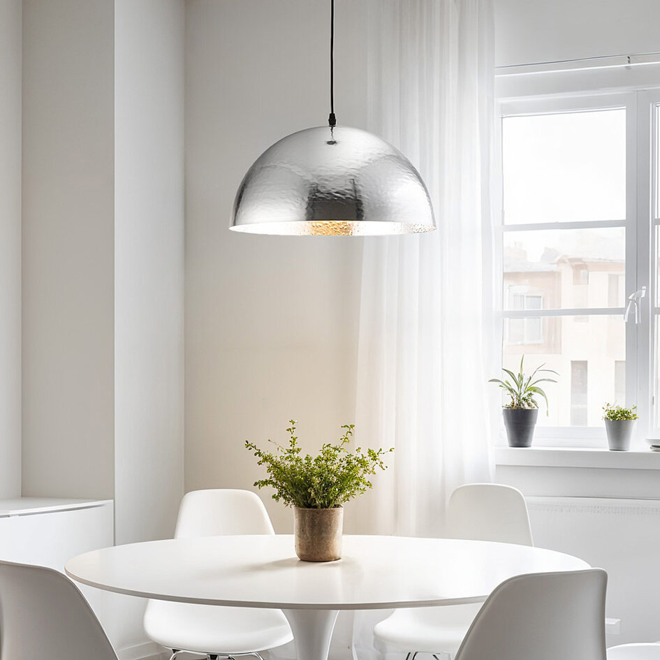 Designad pendellampa Luna - aluminium