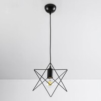 Industriell pendellampa Star i svart metall