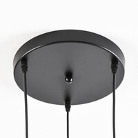 Industriell pendellampa Star med tre lampor i svart metall