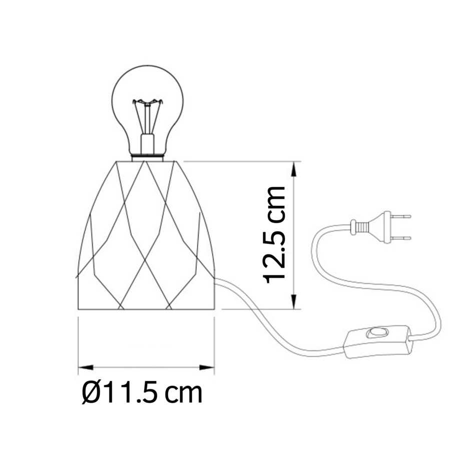Modern bordslampa Stockholm i grått med betongfot