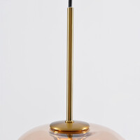 Designad pendellampa Venice - amberfärgat glas med guld