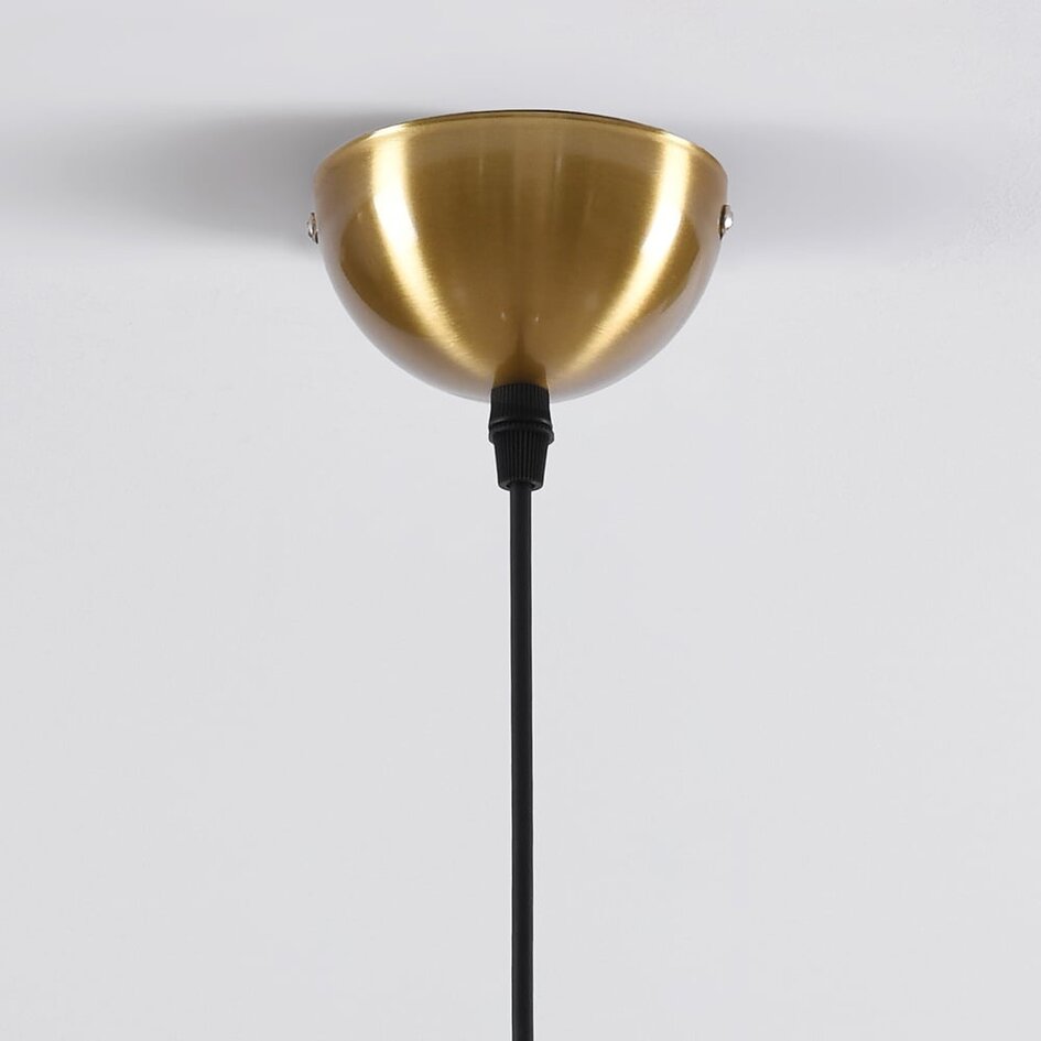 Designad pendellampa Venice - amberfärgat glas med guld