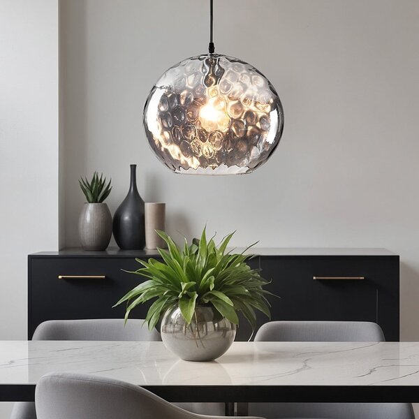 Design taklampa med ovalt rökfärgat glas – Palermo