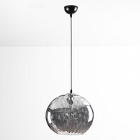 Designad pendellampa Palermo - ovalt rökfärgat glas