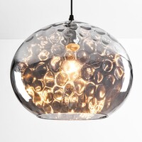 Designad pendellampa Palermo - ovalt rökfärgat glas