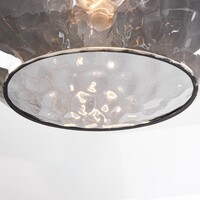 Designad pendellampa Palermo - ovalt rökfärgat glas