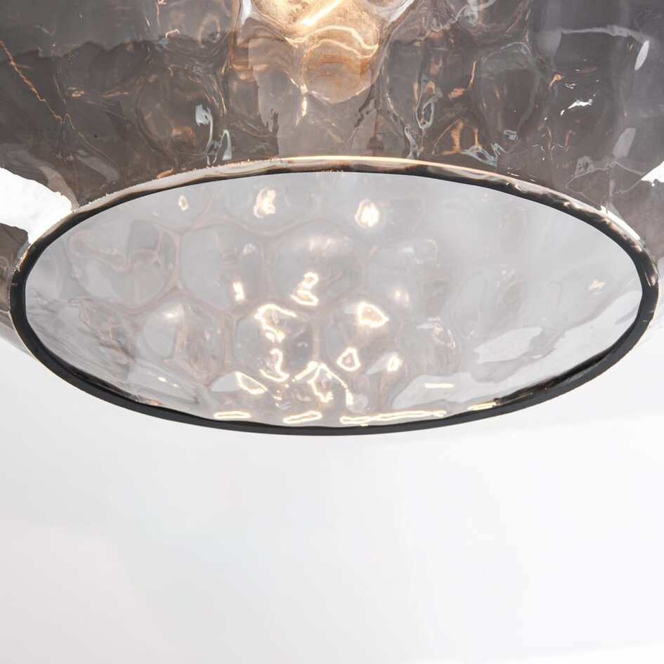 Designad pendellampa Palermo - ovalt rökfärgat glas