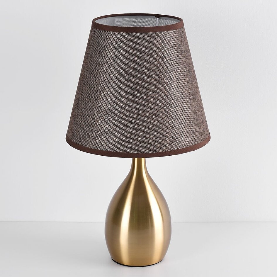 Klassisk bordslampa Malaga med tygskärm