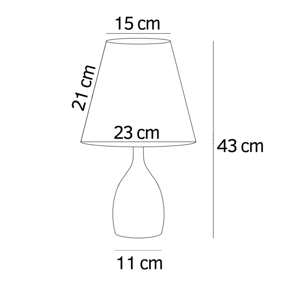 Klassisk bordslampa Malaga med tygskärm