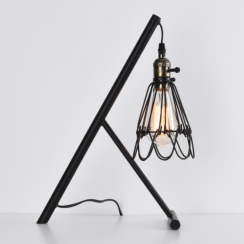 Industriell bordslampa med justerbar svart metall - Marbella