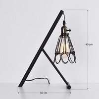 Industriell bordslampa Marbella, justerbar, svart med guld