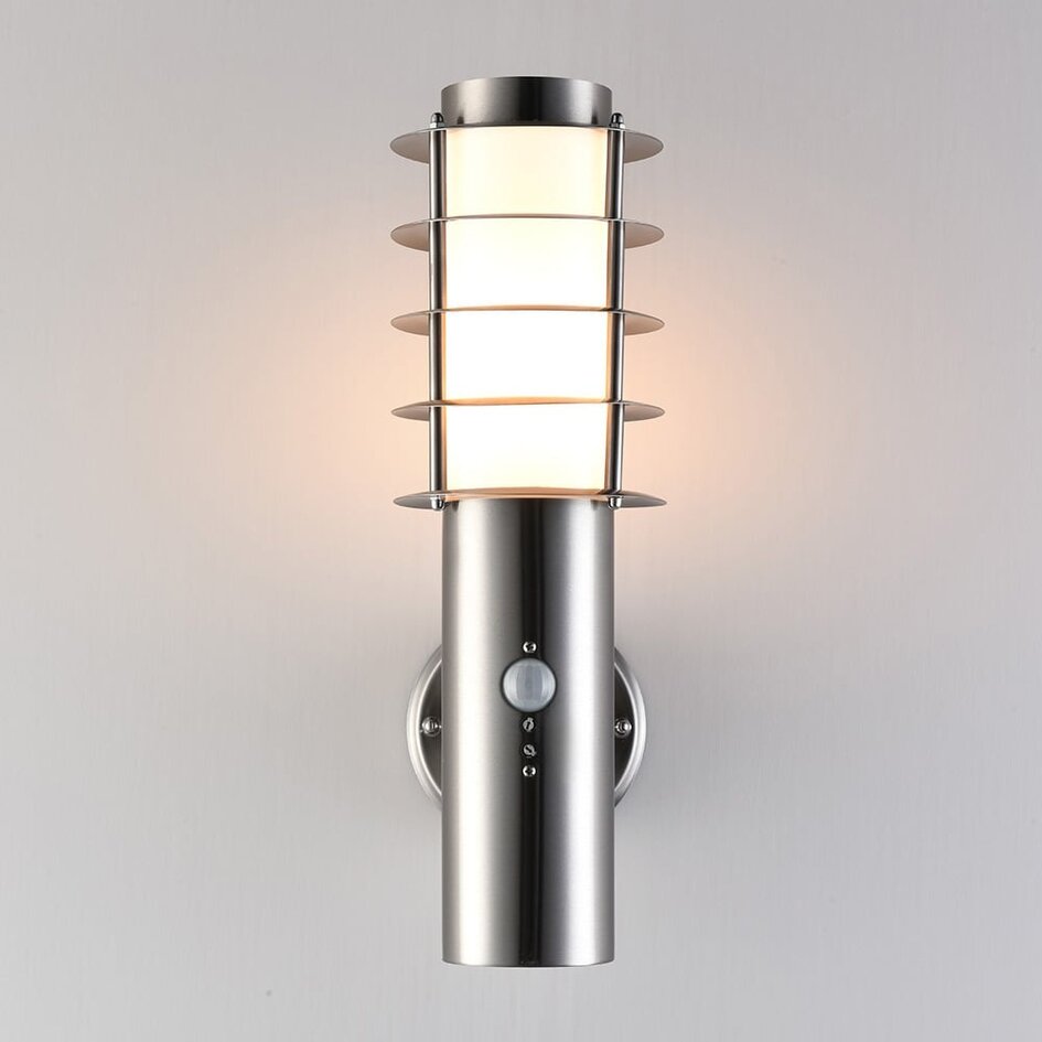 Vägglampa Salvatore - rostfritt stål med rörelsesensor