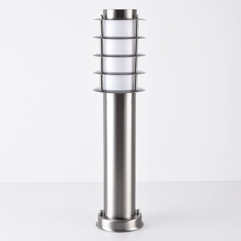 Stående utomhuslampa Silvio i rostfritt stål - 50 cm