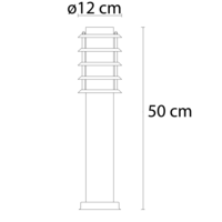 Stående utomhuslampa Silvio i rostfritt stål - 50 cm