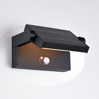Vinkelbar solcellsvägglampa Berlin med sensor och justeringsvred