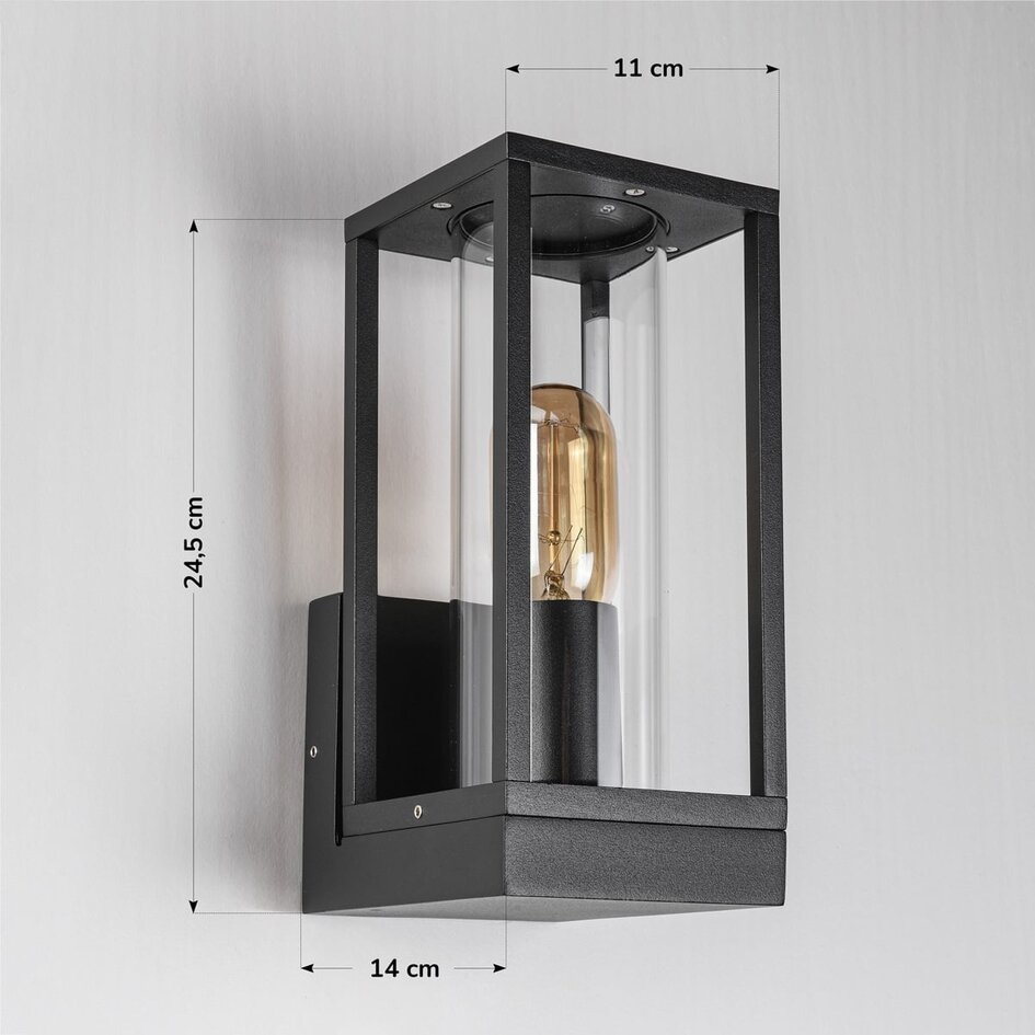 Industriell utomhusvägglampa Judy - svart