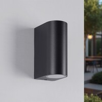 Modern rund utomhusvägglampa Madame - svart