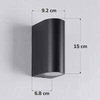 Modern rund utomhusvägglampa Madame - svart
