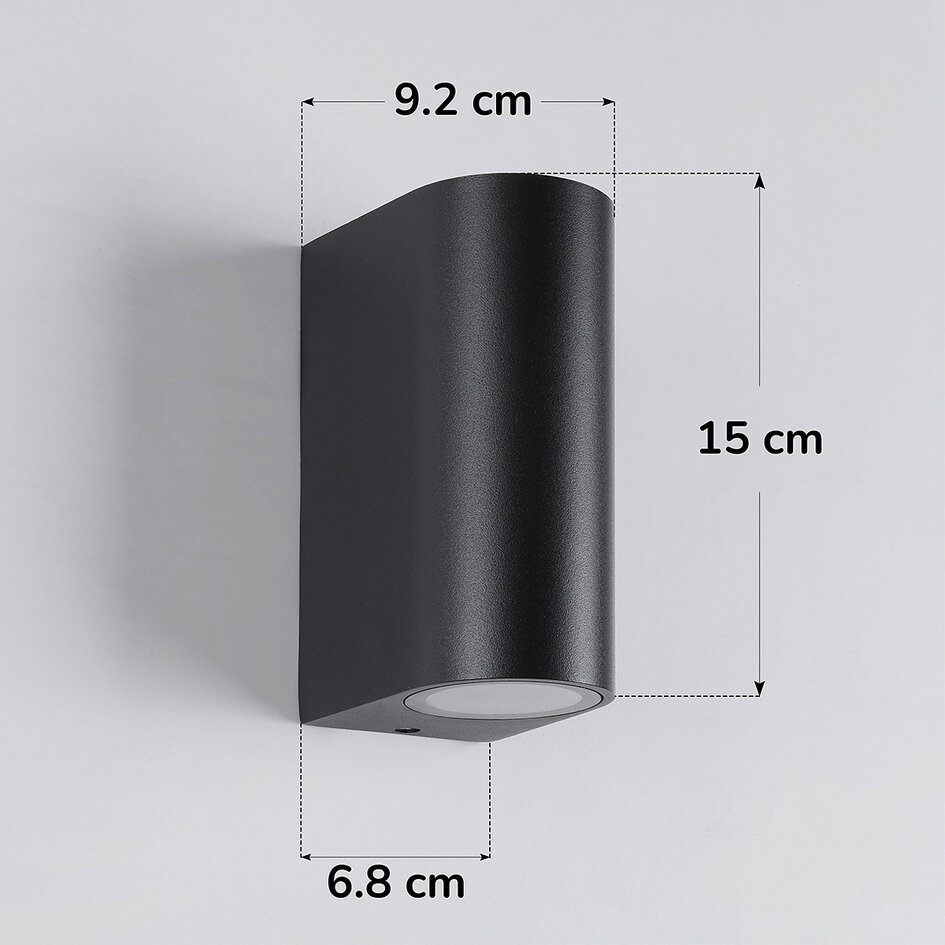 Modern rund utomhusvägglampa Madame - svart