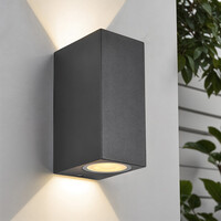 Modern kvadratisk utomhusvägglampa Dutchman - svart