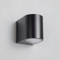 Modern utomhusvägglampa Nela - svart och rund
