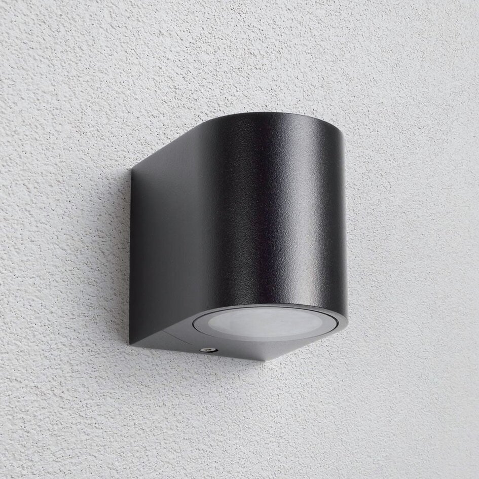Modern utomhusvägglampa Nela - svart och rund