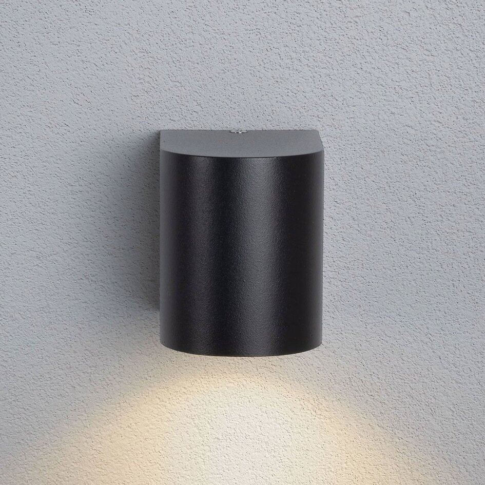 Modern utomhusvägglampa Nela - svart och rund