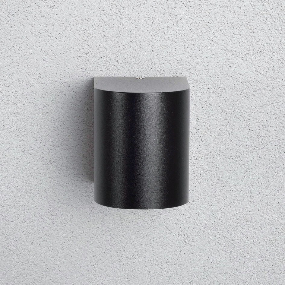 Modern utomhusvägglampa Nela - svart och rund