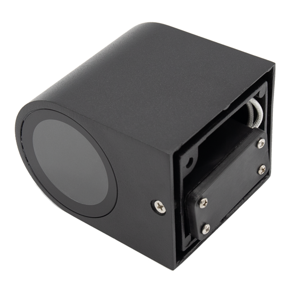 Modern utomhusvägglampa Nela - svart och rund