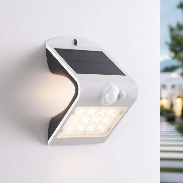 Solcellsvägglampa Alien 1,5W med sensor - vit