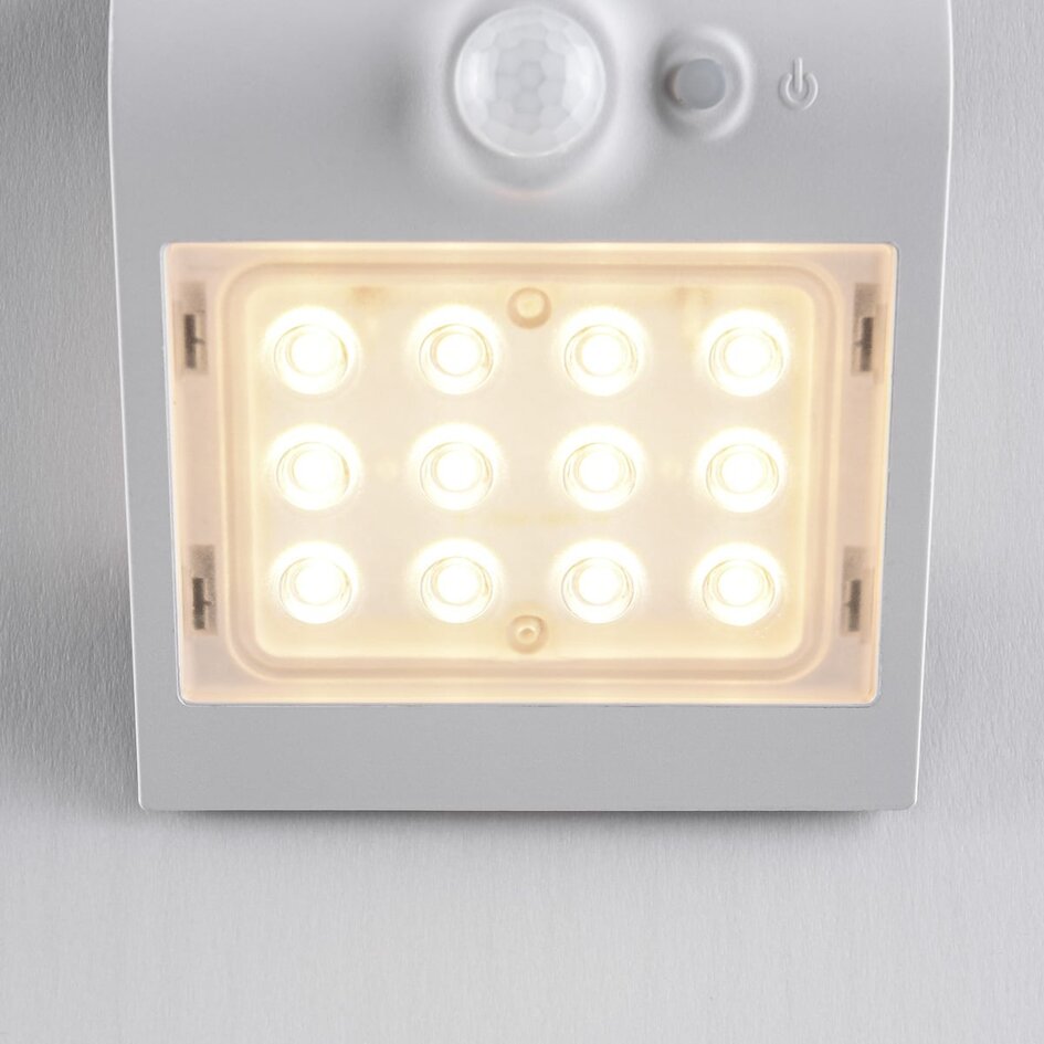 Solcellsvägglampa Alien 1,5W med sensor - vit