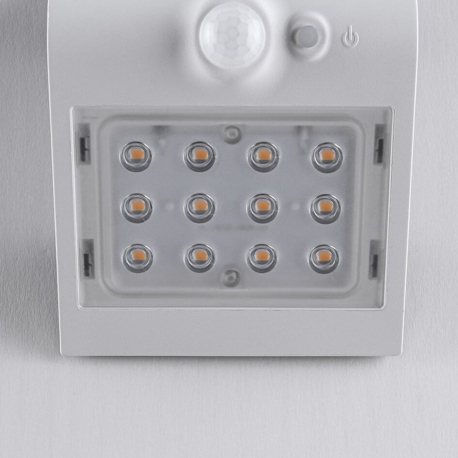 Solcellsvägglampa Alien 1,5W med sensor - vit