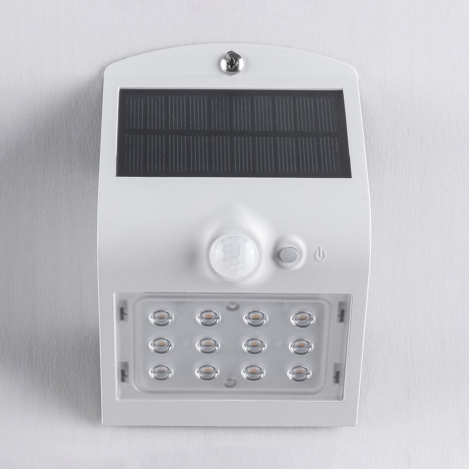 Solcellsvägglampa Alien 1,5W med sensor - vit