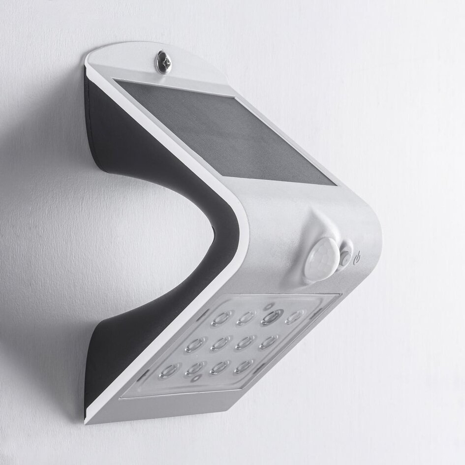 Solcellsvägglampa Alien 1,5W med sensor - vit