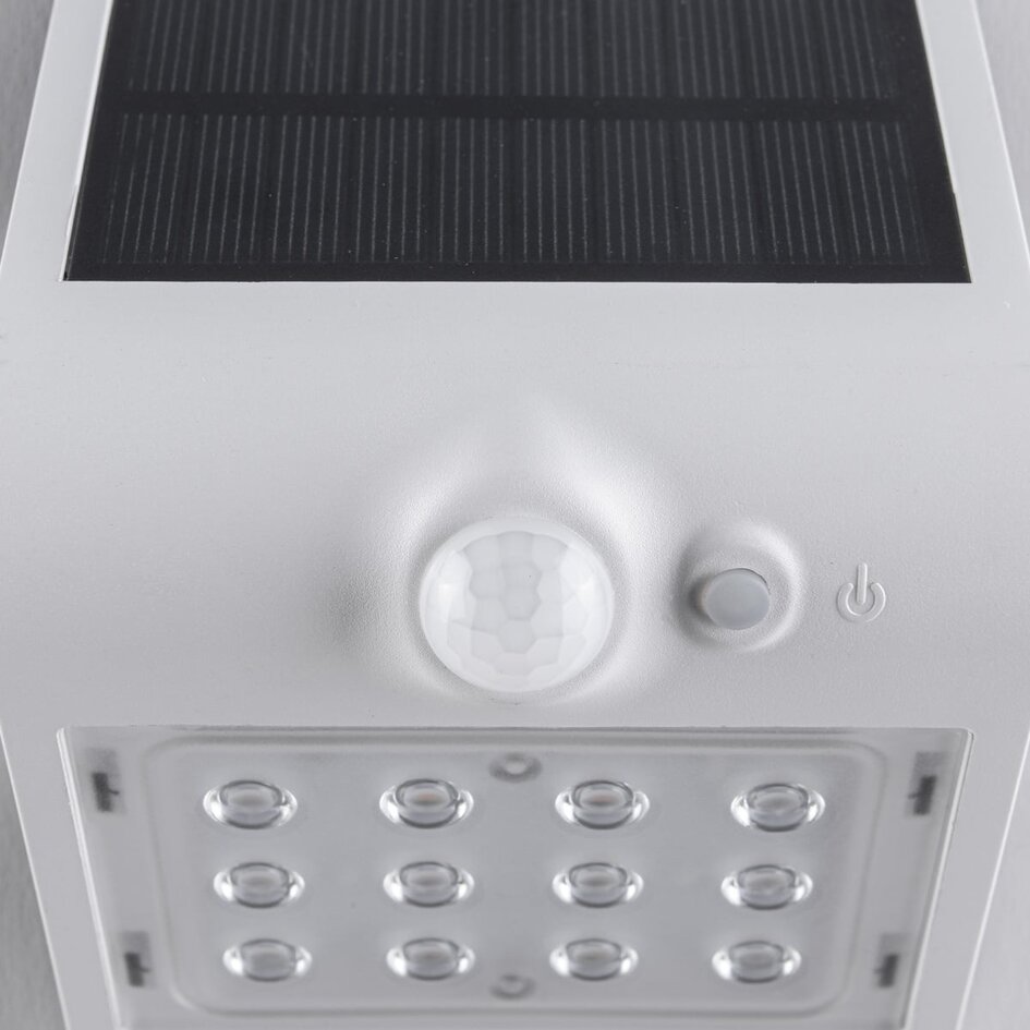 Solcellsvägglampa Alien 1,5W med sensor - vit