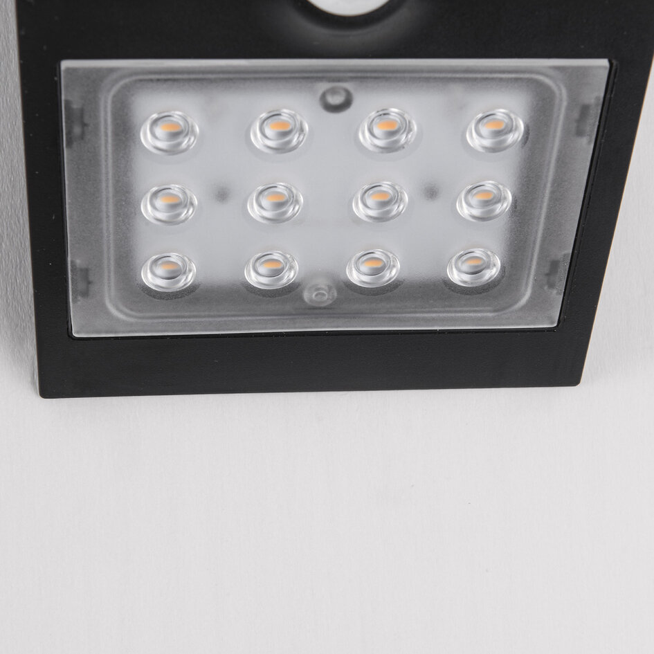Solcellsvägglampa Alien 1,5W med sensor - svart
