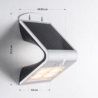Solcellsdriven utomhusvägglampa Single Conan 3,2W med sensor - vit