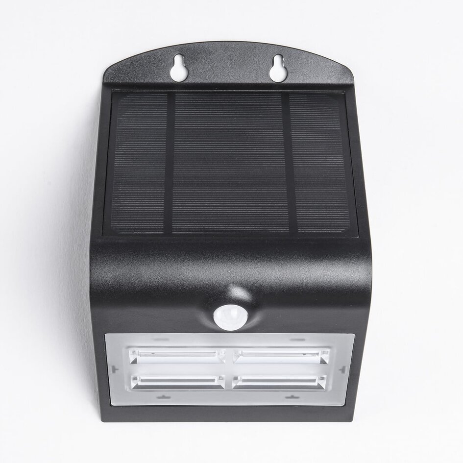 Solcellsdriven utomhusvägglampa Single Conan 3,2W med sensor - svart