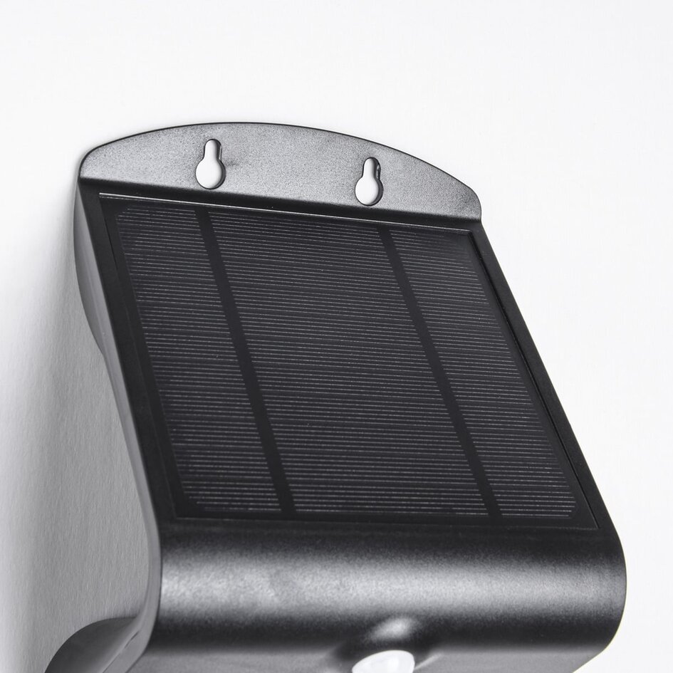 Solcellsdriven utomhusvägglampa Single Conan 3,2W med sensor - svart